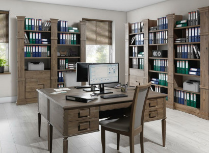 Design Büro Office Kanzlei Tisch Regal Akten Schrank Deko Schreib Tische